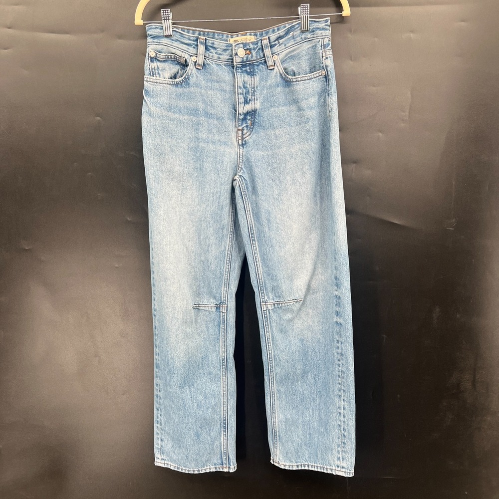 Madewell The Darted barrel leg jean minimalist medium wash mid rise 25